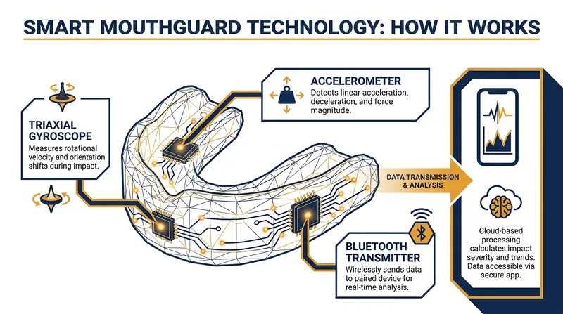 Embedded sensors measure both linear and rotational forces during a collision.