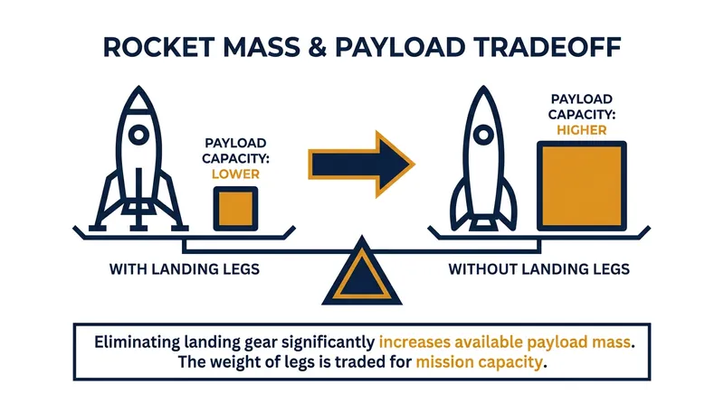 Removing landing legs allows the rocket to dedicate significantly more mass to orbital payload.