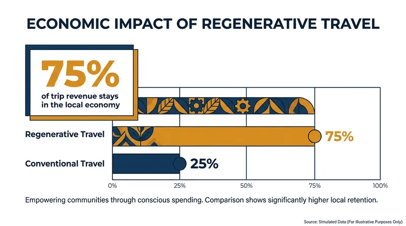 Regenerative models localize the supply chain, preventing capital from leaking to foreign corporations.