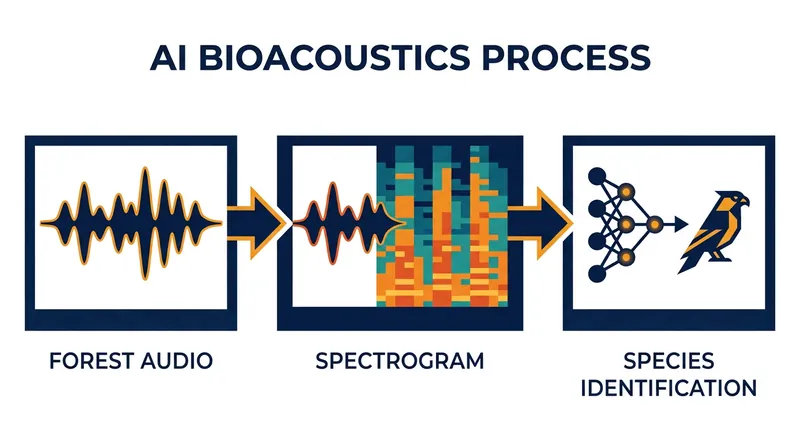 AI models 'see' sound by converting audio recordings into visual spectrograms to identify species.