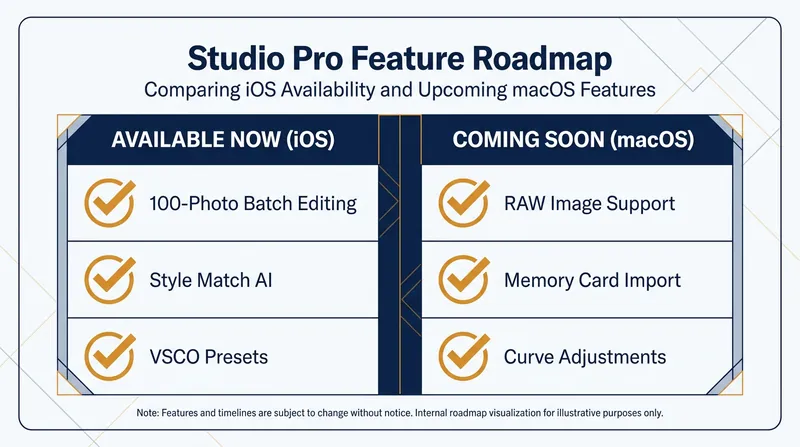 While the mobile app introduces powerful batching tools, several industry-standard features are slated for the desktop release later this year.