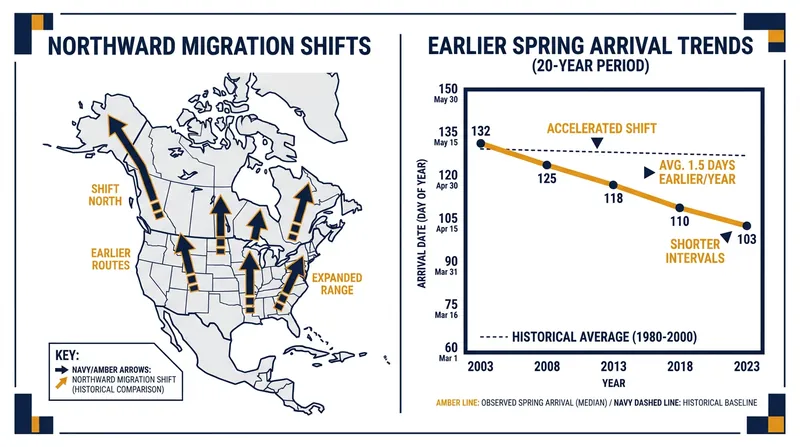 Citizen-science data allows researchers to track how climate change is altering the timing and routes of global bird migrations.