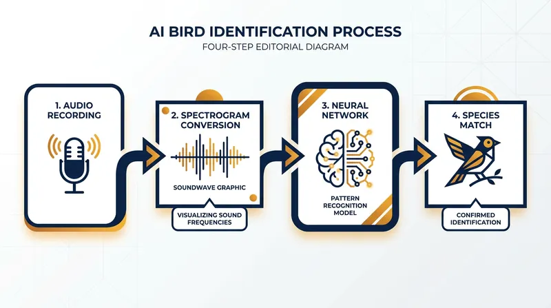 The mechanism behind sound identification relies on converting audio into images, which are then analyzed by a deep convolutional neural network.