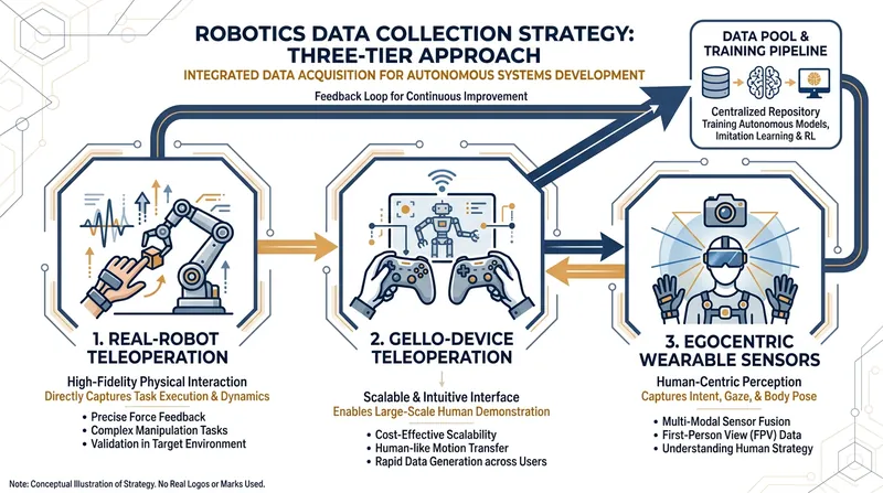 XDOF utilizes a layered approach to capture diverse, high-quality physical interaction data at scale.