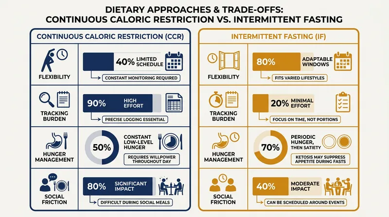 The primary differences between the two diets lie in lifestyle friction rather than physiological fat loss.