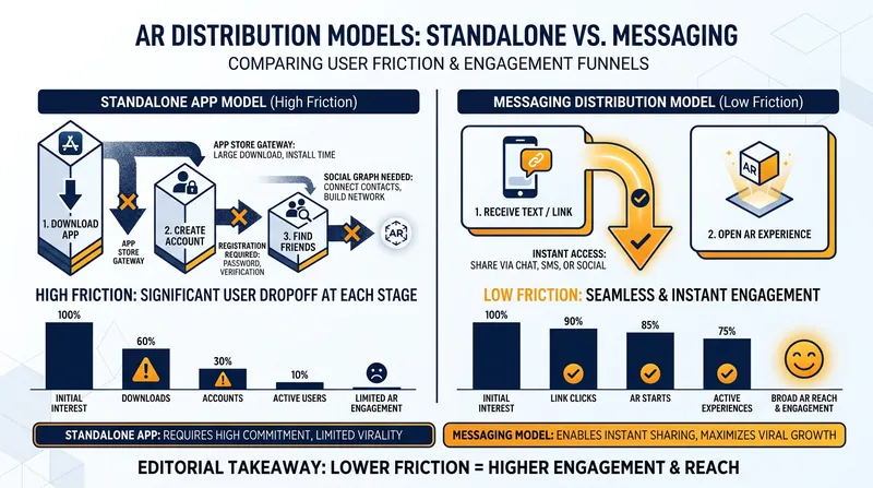How routing AR through existing messaging platforms drastically lowers the barrier to entry.