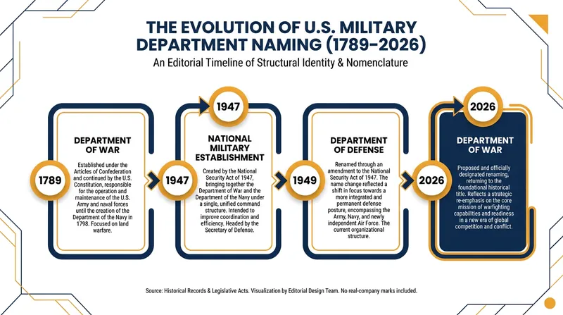 The U.S. military cabinet department has undergone several name changes since its founding.