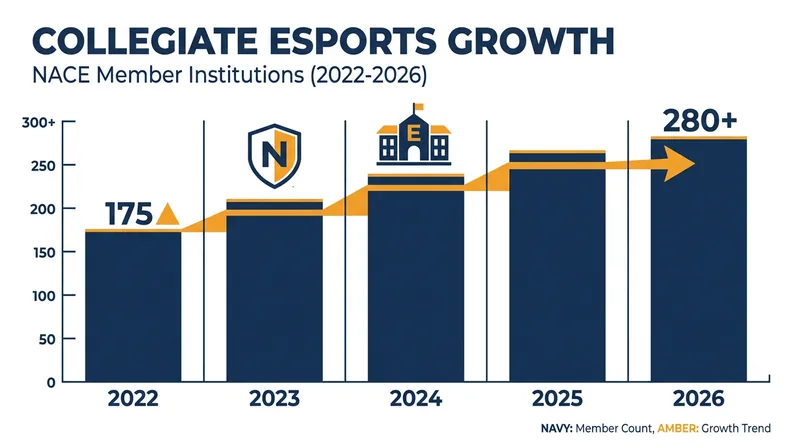 Varsity esports programs have seen a 60% increase in institutional adoption over the last four years.