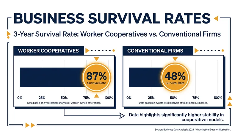 Data indicates that democratically owned firms are more resilient during economic downturns.