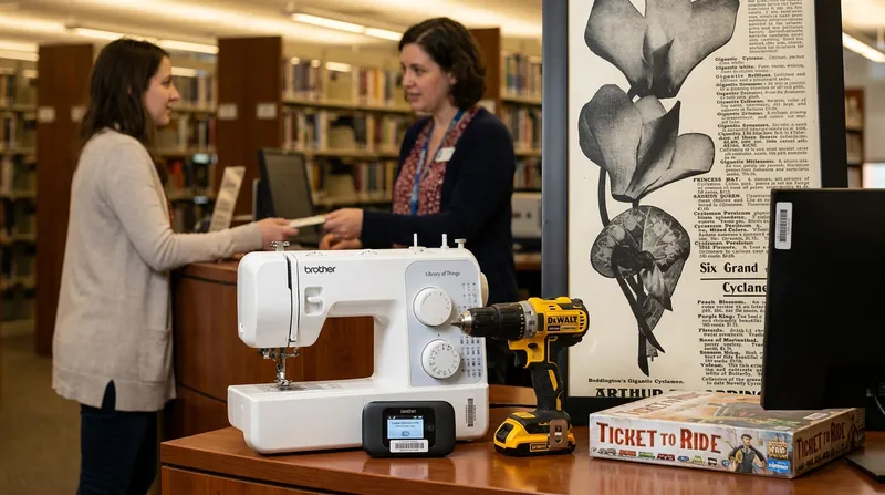 The 'Library of Things' allows patrons to borrow expensive or rarely used household items.