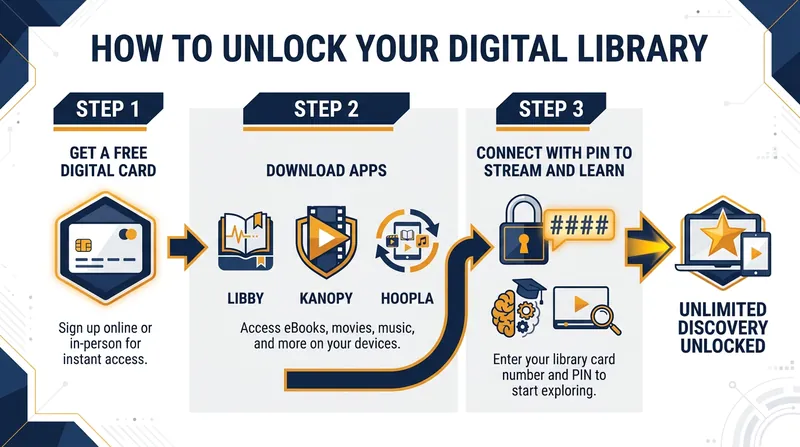 Accessing digital library resources is a frictionless, three-step process.