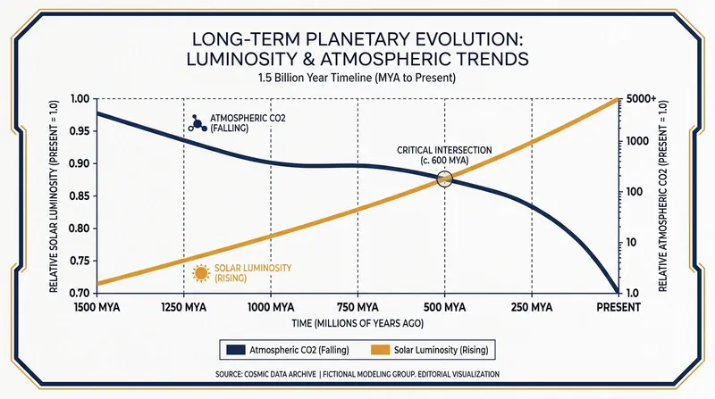 As the Sun grows brighter, Earth must pull more CO2 from the atmosphere to avoid overheating.