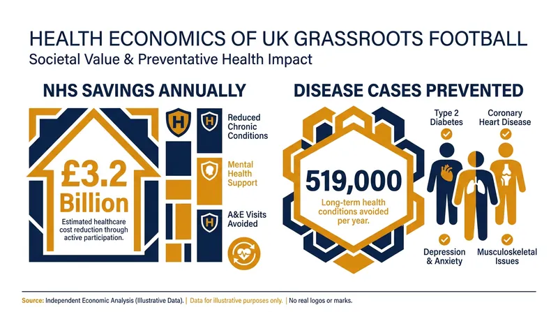 The preventative health benefits of community football yield massive savings for the national healthcare system.