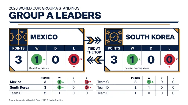 Both Mexico and South Korea enter the match with three points after winning their opening fixtures.