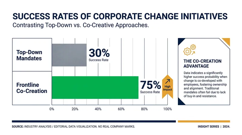 Involving employees early dramatically increases the likelihood of success.