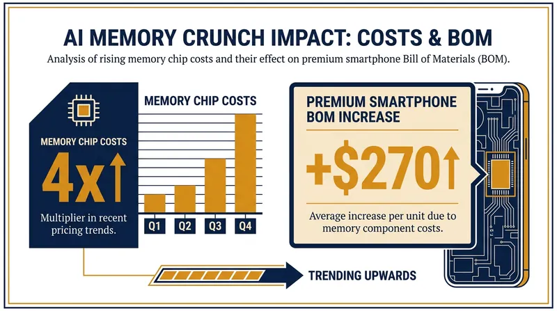 The soaring cost of memory chips is forcing consumer electronics manufacturers to pass expenses onto buyers.
