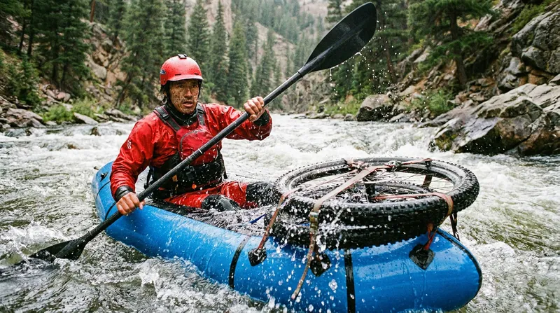 Bikerafting combines cycling and paddling, enabling multi-modal journeys across diverse terrain.