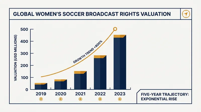 The valuation of women's sports media rights has surged, with the new WSL deal reportedly worth four times previous pacts.