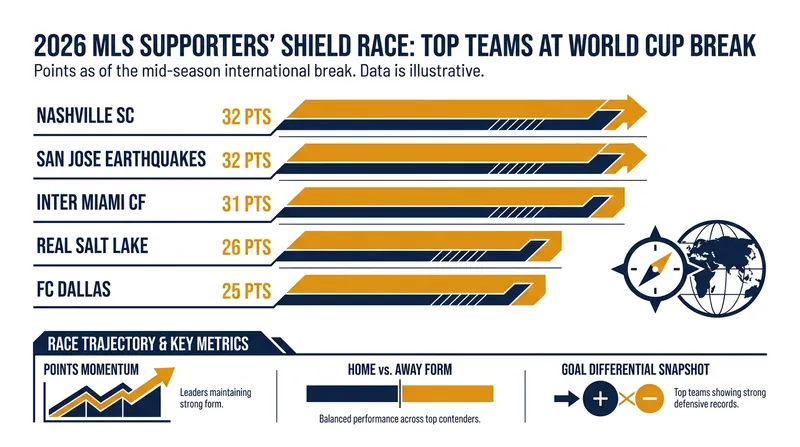 Nashville SC and the San Jose Earthquakes are tied at the top of the overall MLS standings.