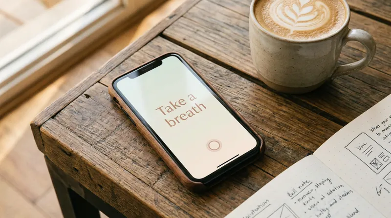 Apps like Mivo introduce micro-pauses to help users transition out of a reactive state.