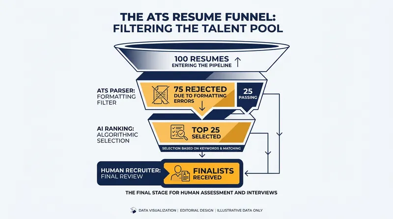 Up to 75% of resumes are filtered out by software before reaching a human.