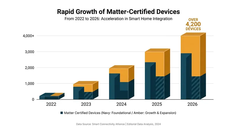 The smart home industry expects over 4,200 Matter-certified devices to be on the market by late 2026.