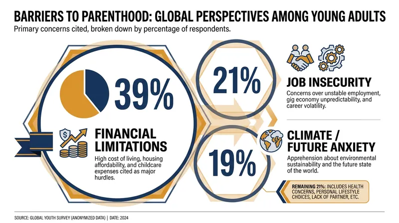 UN data reveals that financial limitations are the overwhelming barrier to parenthood for young adults.