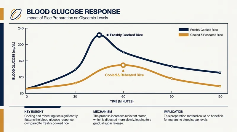 Resistant starch bypasses the small intestine, resulting in a significantly lower and steadier blood glucose response.