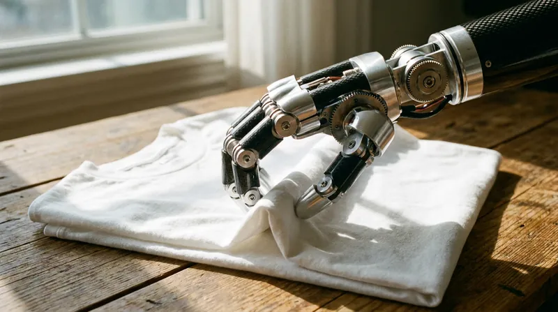 The ABC-130K dataset includes thousands of trajectories of robots performing precise tasks like folding laundry.