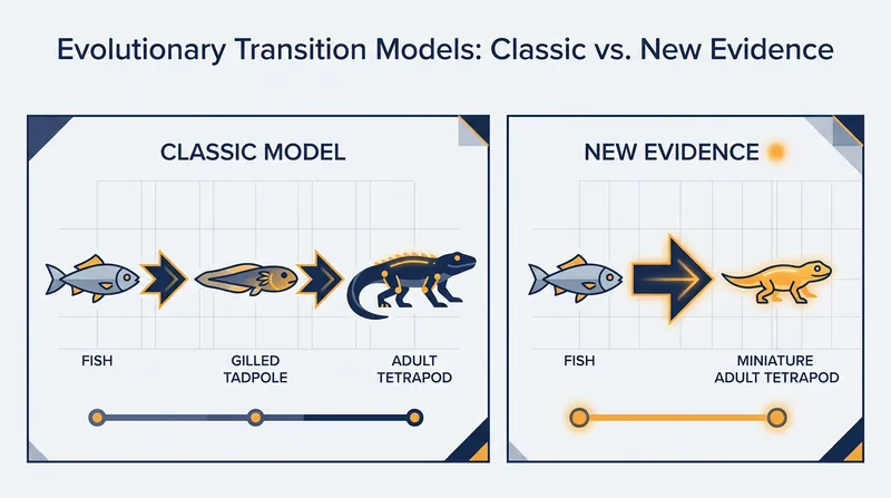 The traditional biphasic life cycle model compared to the new direct-development consensus.