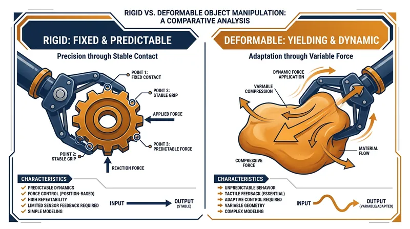 Unlike rigid objects, deformable materials require robots to constantly recalculate shape and resistance in real-time.