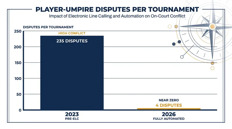 The adoption of ELC Live has nearly eliminated match interruptions caused by line-call disputes.