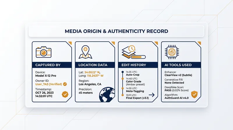 Content Credentials act as a nutrition label, revealing exactly how and when a piece of media was created.