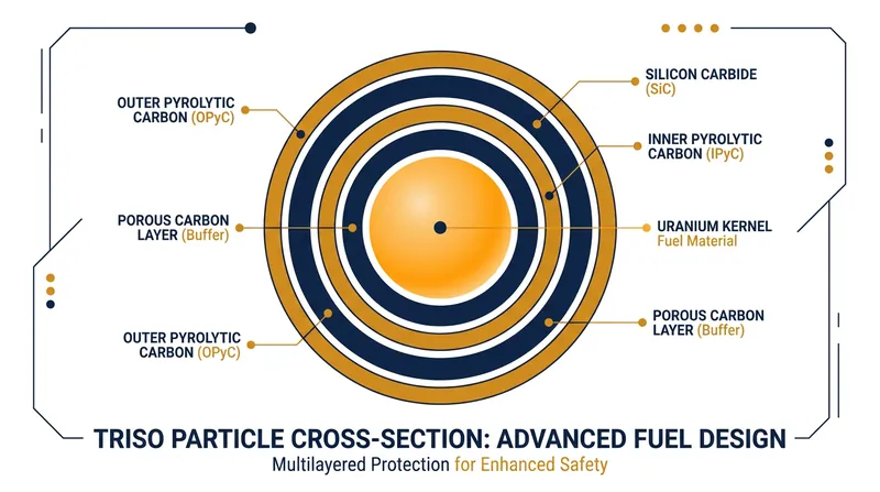 TRISO fuel encapsulates uranium in layers of carbon and silicon carbide, making it virtually impossible to melt down.