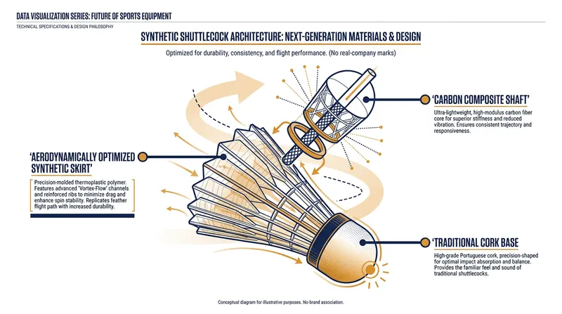 Modern synthetics use carbon composite shafts to mimic the flex and structural integrity of a natural feather quill.