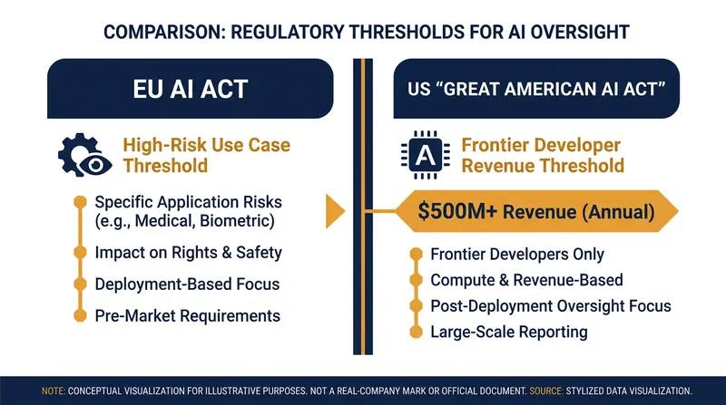 The EU and US are taking fundamentally different approaches to defining which AI systems require strict regulation.
