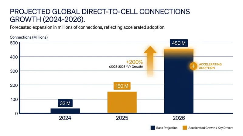 Direct-to-cell adoption is accelerating as more carriers enable the service.