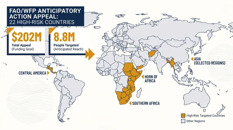 The FAO and WFP have identified 22 priority countries facing the highest risk of El Niño-driven climate shocks.