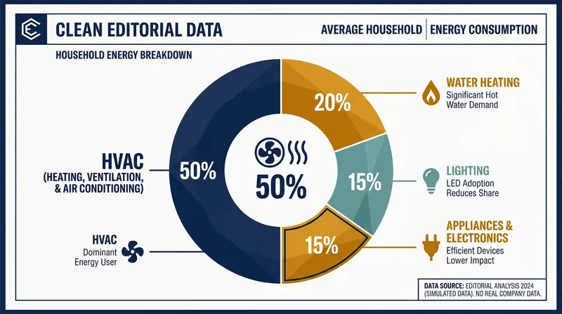 Heating and cooling systems account for roughly half of a typical home's energy expenditure.