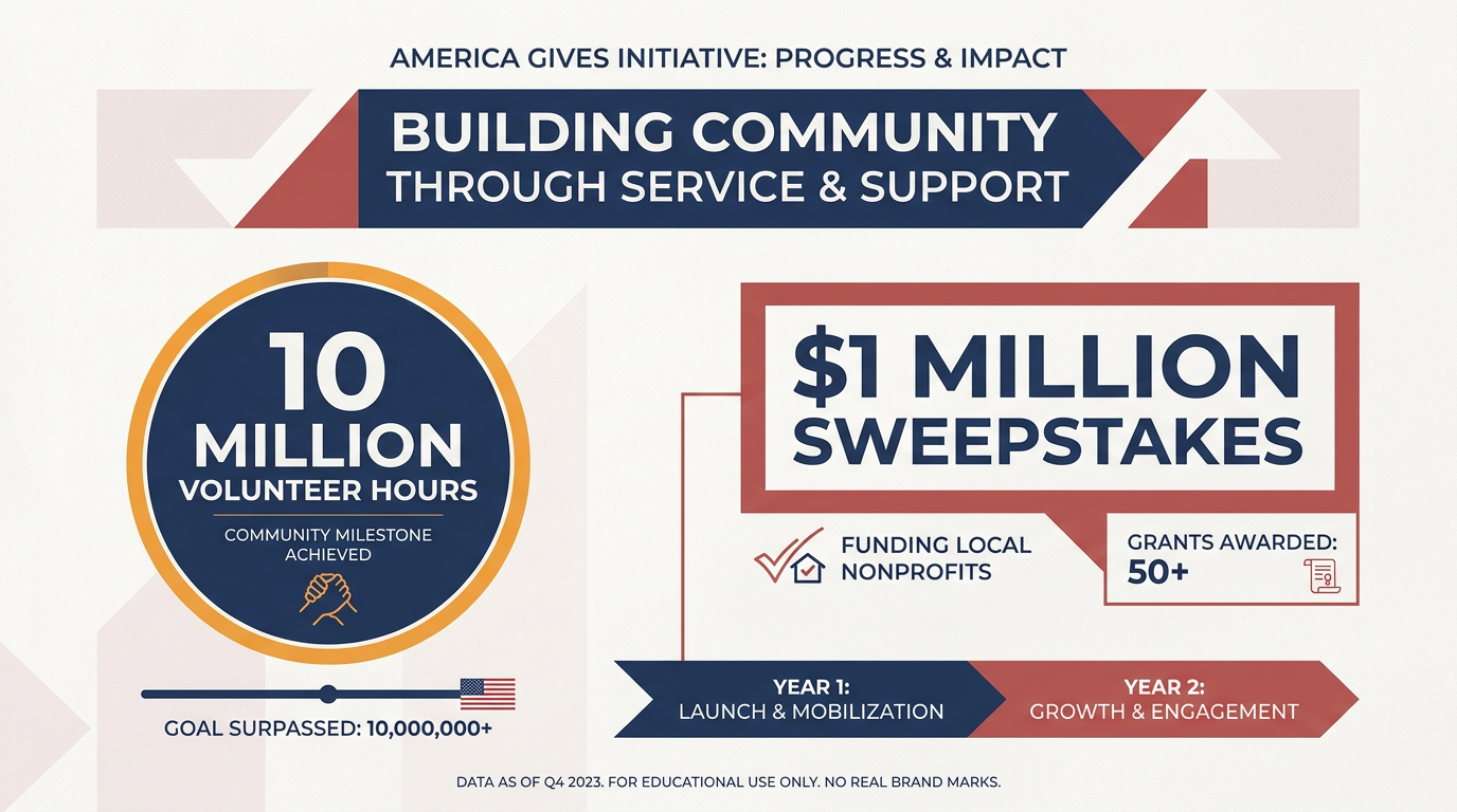 The America Gives initiative aims to make 2026 the largest year of volunteer service in U.S. history.