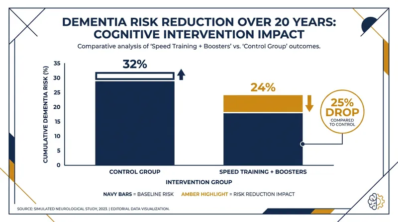 Participants who completed speed-of-processing training saw a 25 percent reduction in dementia risk over two decades.