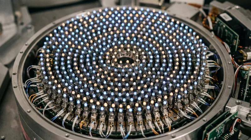 DESI utilizes 5,000 robotic fiber-optic positioners to capture light from thousands of galaxies simultaneously.