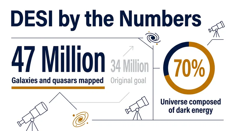 DESI surpassed its original mapping goals, capturing an unprecedented volume of cosmic data.