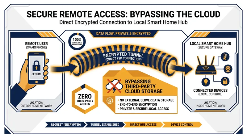 Encrypted tunnels allow remote access without sacrificing data privacy.