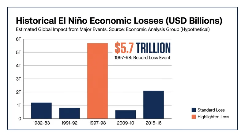 The 1997-1998 El Niño caused an estimated $5.7 trillion in global economic damage, a figure the 2026 event could surpass.