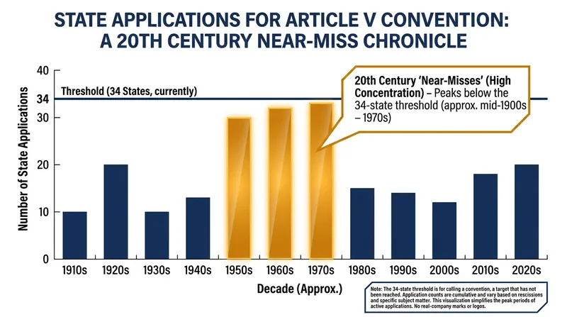 While a convention has never been called, state applications have spiked during major reform movements.