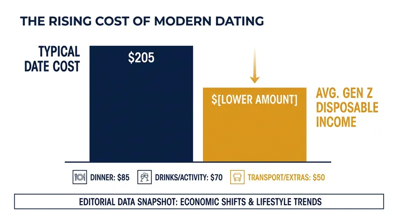 The soaring cost of dating is a major factor driving young adults away from traditional romance.
