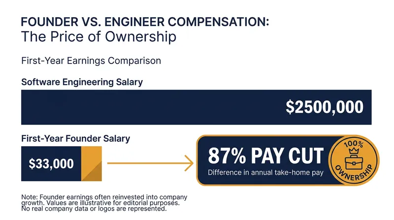 The financial reality of leaving tech for brick-and-mortar entrepreneurship.