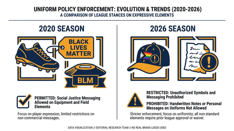 Critics of MLB's warning point to the league's 2020 decision to relax uniform rules for social justice messaging.