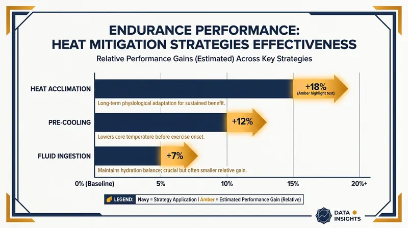 Relative effectiveness of various heat mitigation strategies on endurance capacity.